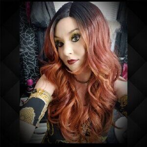 Beautiful Multi Tone Red Wavy Wig